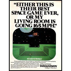 1982 Star Strike Video Game Intellivision Vintage Print Ad Mattel Retro Gaming